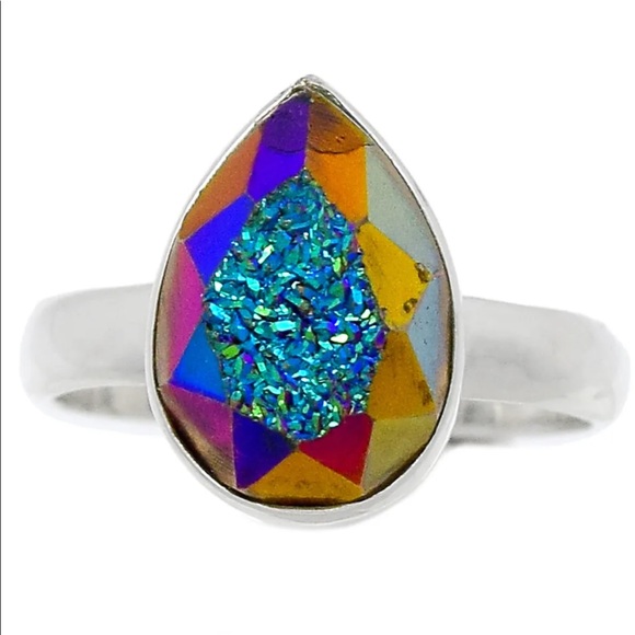 Striking Rare titanium grape chalcedony rings size 8 1/2, 9, 9 1/2 - Picture 8 of 8